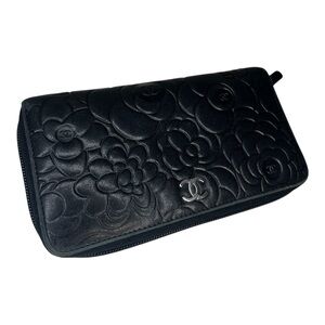 Chanel Camellia Ling Zip Around Wallet